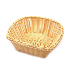 Woven Plastic Basket, 180x190x80 mm, Pale Yellow