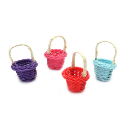 Woven Plastic Basket 50x30x60 mm Mix color