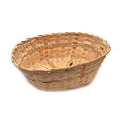 Round Wicker Basket, 400x130x280 mm, Natural Color