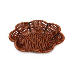   Plastic Flower Wicker Basket 210x120x45 mm, Brown Color 