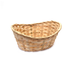 Oval Wicker Basket, 260x195x110 mm, Natural Color