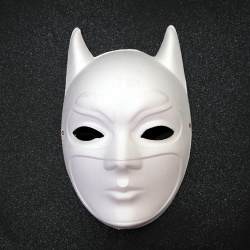 White Decorative Mask 160x250 mm – Pressed Cardboard Superhero Shape for DIY Art Projects