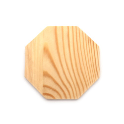Дървена плочка осмоъгълна 100x100x7 мм за декорация