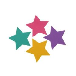 Релефна звезда цвят микс фоам /EVA материал/ 60x2 мм -4 броя