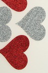 Брокатено сърце червено фоам /EVA материал/ 56x60x2 мм - 5 броя