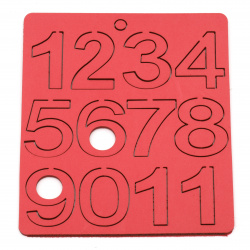 Numbers of foam /EVA foam material/    43x20~34x3 mm - assorted from 1 to 10