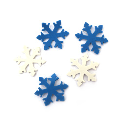Self-adhesive Foam Snowflakes /EVA material/ 50x2 mm white and blue - 26 pieces