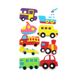 Self-adhesive vehicles foam /EVA material/ ASSORTED forms for boy -9 pieces
