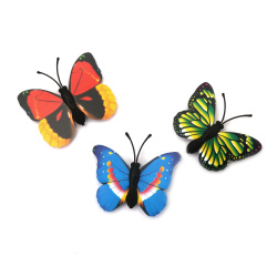 Butterflies with magnet 40x45 mm ASSORTED -3 pieces