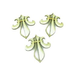 Heraldic lily from chipboard 40x35x1 mm - 4 pieces