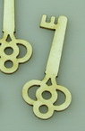 Chipboard key with ornaments 45x20x1 mm - 4 pieces