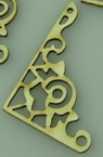 Ornamented corners of chipboard, openwork 40x25x1 mm - 4 pieces
