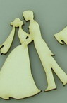 Newlyweds from chipboard for embellishment of invitations, greeting cards, albums 50x45x1 mm - 2 pieces