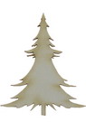 Christmas tree made of chipboard for Christmas party decoration 49x40x1 mm - 2 pieces