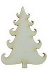 Christmas tree, decorative element made of chipboard 50x35x1 mm - 2 pieces
