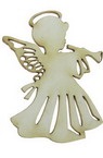 Angel made of chipboard, laser cut  50x37x1 mm - 2 pieces