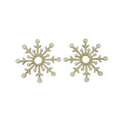 MDF Wooden decoration element snowflake 50 x 1 mm - 2 pieces