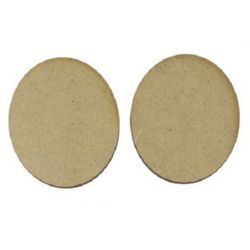 Brown MDF Ornament oval decorations DIY 65x80x3 mm - 5 pieces