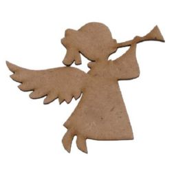 Figura MDF maron pentru înger de decorare 93x125x3 mm