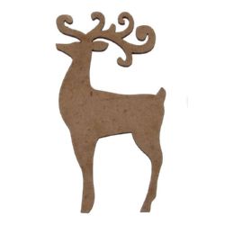 MDF decorative figurine deer in brown color  100x3 mm