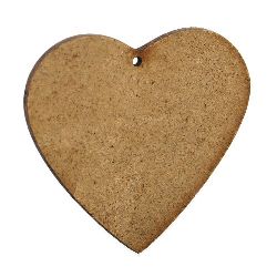 Brown MDF figurine for decoration heart 73x85x2 mm