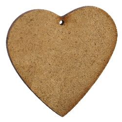 Brown MDF figurine for decoration heart 90x105x2 mm