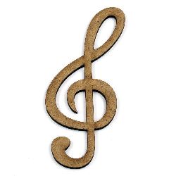 MDF Wooden Element for decoration music note 100x40x2 mm