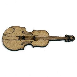 Figura MDF maron pentru decorare vioară 100x40x2 mm