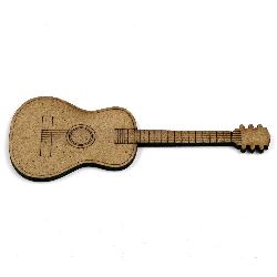 MDF Wooden decoration element guitar 100 x 40 x 2 mm