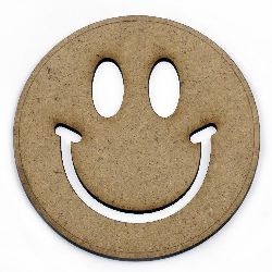 Фигурка кафява МДФ за декорация усмивка 100x2 мм