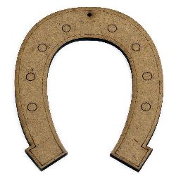Decorative horseshoe in brown color from MDF  100x85x2 mm