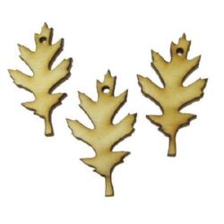 Figura din lemn pentru decorarea frunzelor 45x25x3 mm orificiu 2 mm-10 buc