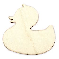 DIY Wooden embellishment 100x95x2 mm duck for coloring - 5 pieces