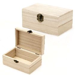 Κουτί ξύλινο με μεταλλικό κούμπωμα 150x95x65 mm