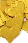 Pearl Paper Hearts, Golden Color, 17x20mm, 100 pcs