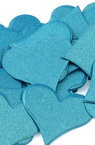 Pearl Paper Hearts, Turquoise Color, 17x20mm, 100 pcs