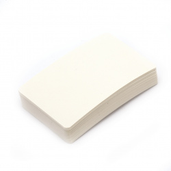 Празни картончета от крафт хартия за тагове, визитки, картички 8.9x5.2 мм цвят бял - 90~100 броя
