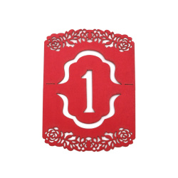 Numere de masă din carton perlat nr. 1 105x100 mm roșu