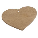 MDF Wooden Element Decoupage heart decoration 10x10.5 cm