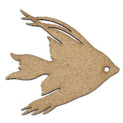 MDF wooden element for decoration in fish shape 100x95x2 mm