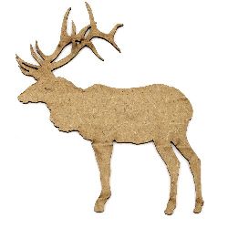 MDF decorative figurine deer in brown color 100x80x2 mm
