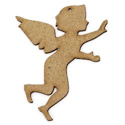 MDF Wooden Element for decoration angel, brown 100x85x3 mm
