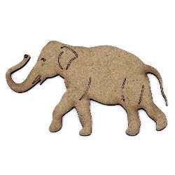 Figurina MDF maron pentru decorare elefant 100x60x2 mm
