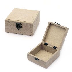 MDF wooden box for decoration with clasp 13x13x7 cm
