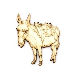 Figurine wooden for donkey decoration 47x40x3 mm -2 pieces