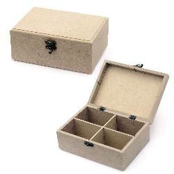 Кутия MDF за декорация със закопчалка 21x15x9 см 4 разделения