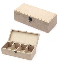 MDF box for decoration with fastener 28x12x9 cm 4 sections
