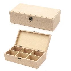 MDF box for decoration with fastener 31x15x9 cm 6 sections