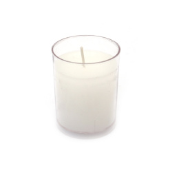 Candle, 5x6 cm, in a fireproof white bowl - 1 piece