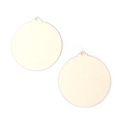 Festive Cardboard Christmas Ball Decoration 105x95x1 mm – 3 Pieces for Creative Projects
